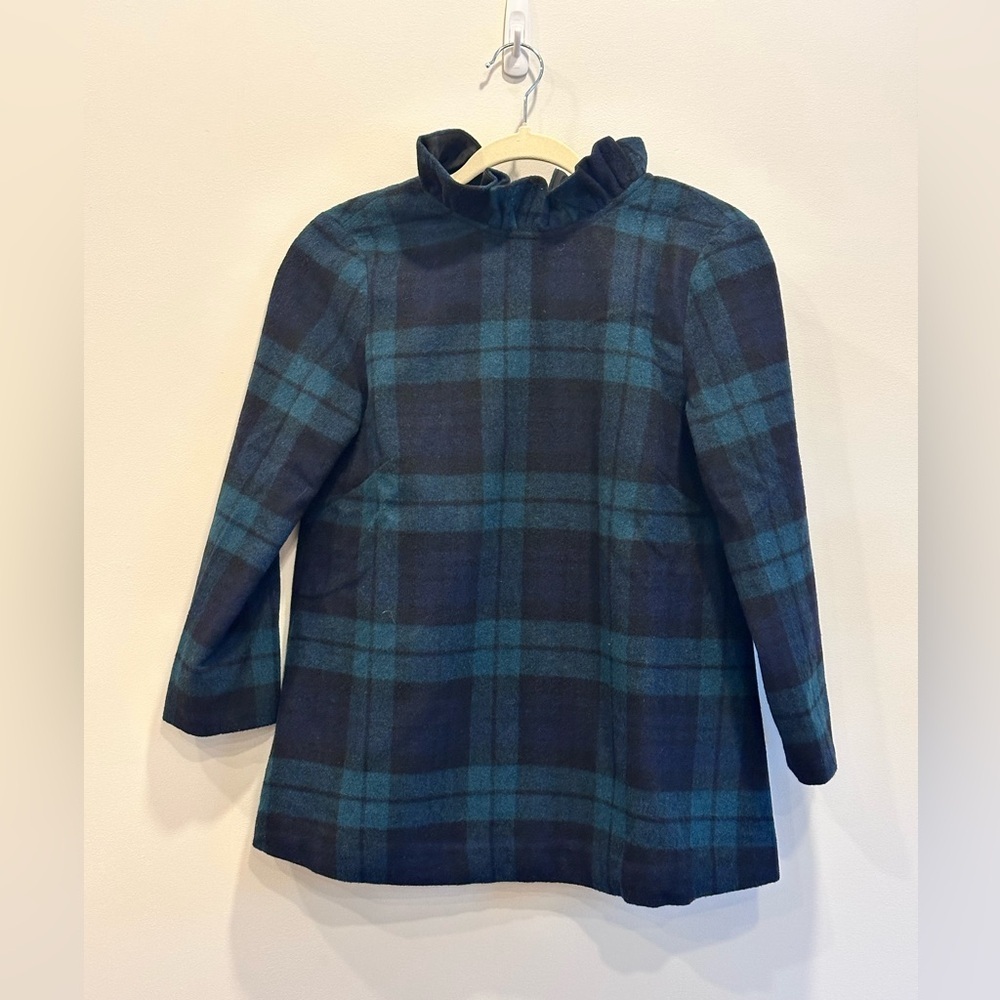 Tuckernuck Blackwatch Plaid Faye Blouse XS Bow Ruffle Collar Holiday Old Money - Picture 2 of 12